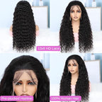 SODLIS 13x6 Deep Wave Lace Front Wigs Human Hair Pre PLucked 13x6 HD Lace Front Wigs Human Hair For Black Women Deep Curly Lace Front Wigs Human Hair Natural Color Glueless Wig（Natural Color，30 Inch）