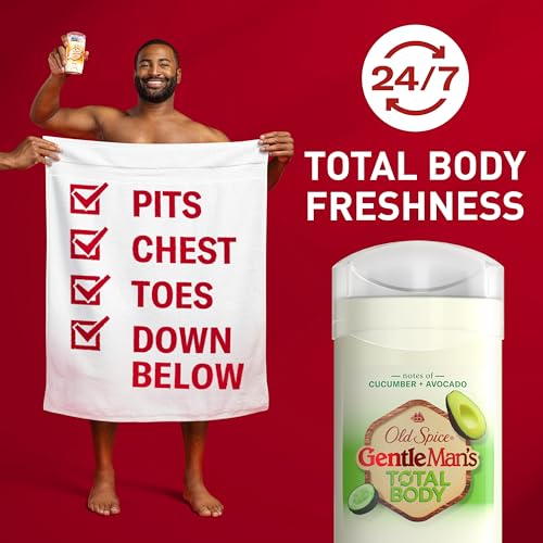 Old Spice Whole Body Deodorant for Men, Total Body Deodorant, Cucumber + Avocado, Aluminum Free Deodorant Stick for 24/7 Freshness // Dermatologist Tested Whole Body Deodorant, 3.0 oz
