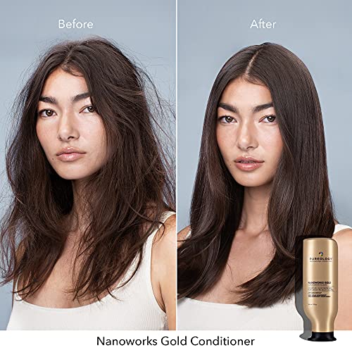 Pureology Nanoworks Gold Conditioner - For Very Dry and Color-Treated Hair, Restores & Strengthens Hair, Sulfate-Free & Vegan