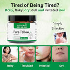 Certified Grassfed Beef Tallow Skin Cream - Whipped Tallow Balm Moisturizer for Sensitive Skin and Baby. (Pure Unscented 4 oz), by Authentic Body And Soul
