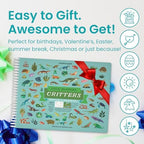 Cupkin Reptiles Sticker Book Activity for Kids, Toddler Airplane Travel Essentials, 500+ Frog Stickers for Kids + 12 Scenes + 12 Coloring Book Pages, Turtle Lover Gift, Crafts Ages 2-8