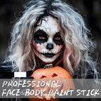 Black and White Face Paint Halloween Makeup Kit Professional, White Foundation Makeup Eye Black Stick, Black White Face Makeup for Halloween Zombie Clown Vampire Skeleton Skull Joker Makeup