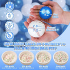 GOGOSO Ball Pit Balls for Toddler, Baby Plastic Playballs Kids Soft Pastel Pelotas Non-Toxic BPA-Free Pearl Blue+Light Blue+White 1000 Balls