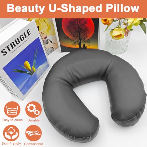 HOINCO Massage Face Cradle Cushion，Universal Headrest Face Rest Neck Head Cushion for Massage Chairs Spa Bed.(Grey)