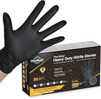 TitanFlex Thor Grip Heavy Duty Black Industrial Nitrile Gloves with Raised Diamond Texture, 8-mil, Latex Free