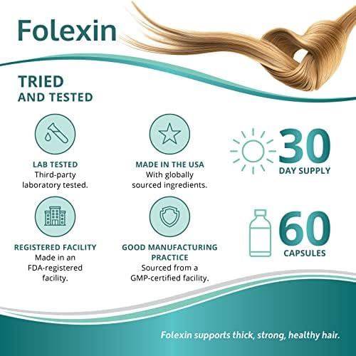 Hair Growth Support Supplement for Women & Men with Biotin, Vitamin B6 & Other Hair Vitamins for Thicker Hair Growth & Hair Health Support. 60 Capsules