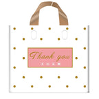 MLAFLY Thank You Bags - 50 Pack Plastic Bags for Small Business, Retail, Parties & Favors (Polka Dot, Medium 12"x14")