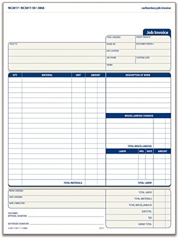 Adams Job Invoice Forms, 100 Sets, White, 8-1/2 x 11 Inches and Adams Sales Order Book, 50 Sets, White/Canary, 4-3/16 x 7-3/16 Inches