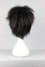 Short Black Cosplay Wig Spiky Fluffy Heat Resistant Synthetic Hair Emo Wig