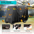 10L0L 4 Passenger Golf Cart Cover Fits EZGO, Club Car, Yamaha, 400D Waterproof Windproof Sunproof Outdoor All-Weather Polyester Full Cover with Three Zipper Doors - Black