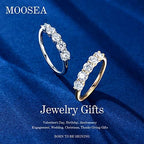 5 Stone Moissanite Rings for Women, 3.75MM D Color VVS1 Clarity Lab Created Moissanite Anniversary Rings 14K White Gold Filled S925 Sterling Silver 5 Stone Moissanite Wedding Bands for Women Jewelry