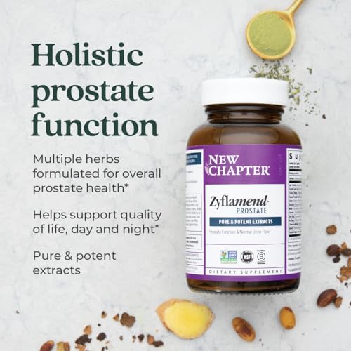 New Chapter Prostate Supplement Zyflamend Prostate with Saw Palmetto + Pumpkin Seed Oil + Turmeric for Prostate Health Vegetarian Capsule, 60 Count
