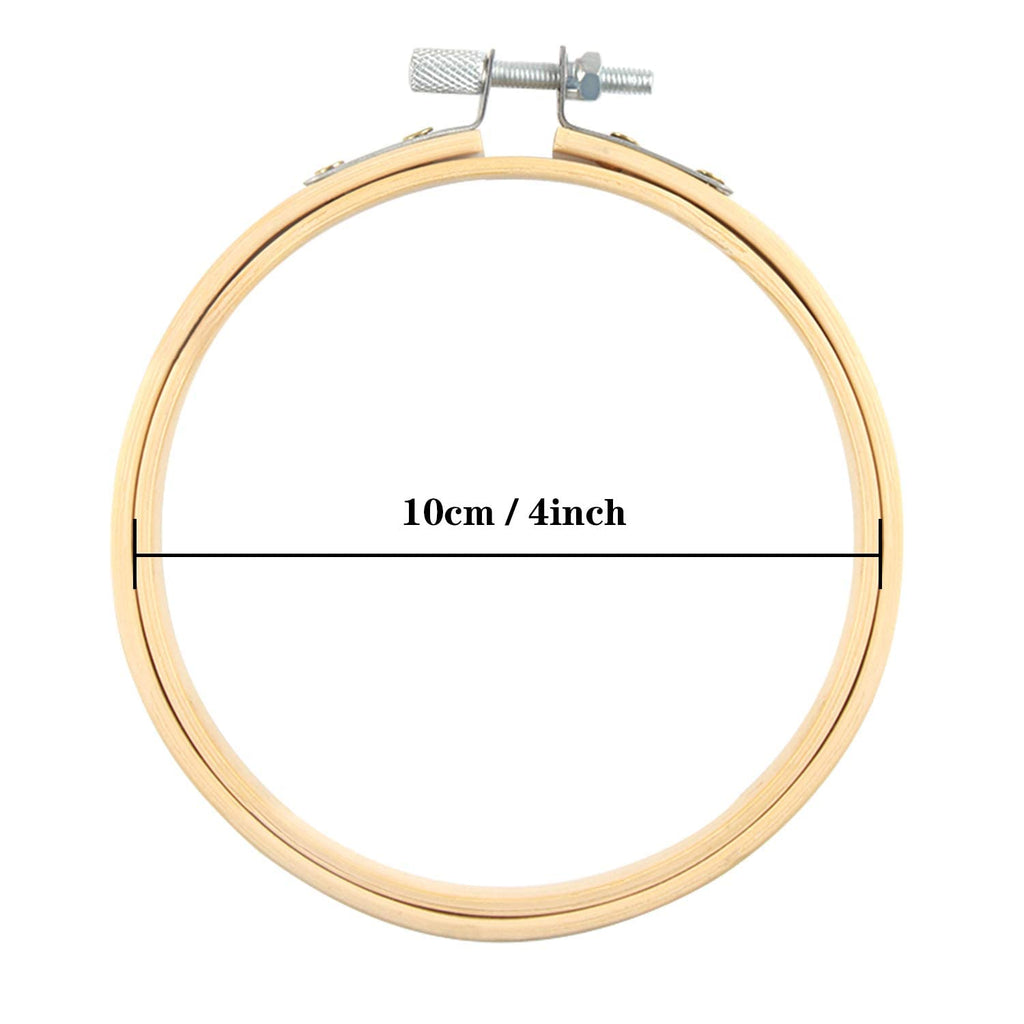 FEBSNOW 16Pcs 4 Inch Embroidery Hoops Adjustable Circle Cross Stitch Ring