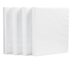 Amazon Basics 3-Ring Binder with Round Rings and Interior Pockets, 1-Inch, White, 4-Pack