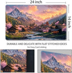 MTG Playmat Magic Card Playmat Game Mat,TCG & CCG Card Games Mat with Free Storage Bags Size 24 x 14 Inches (No with Zones,Mountain)