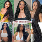 Human Braiding Hair for Boho Braids 100% virgin Human Hair 110g 20 Inch Curly Knotless 12A Deep Wave Bulk Bohemian Braiding Hair for 2 Bundles/Pack Extensions Natural Color (20 Inch 110g)