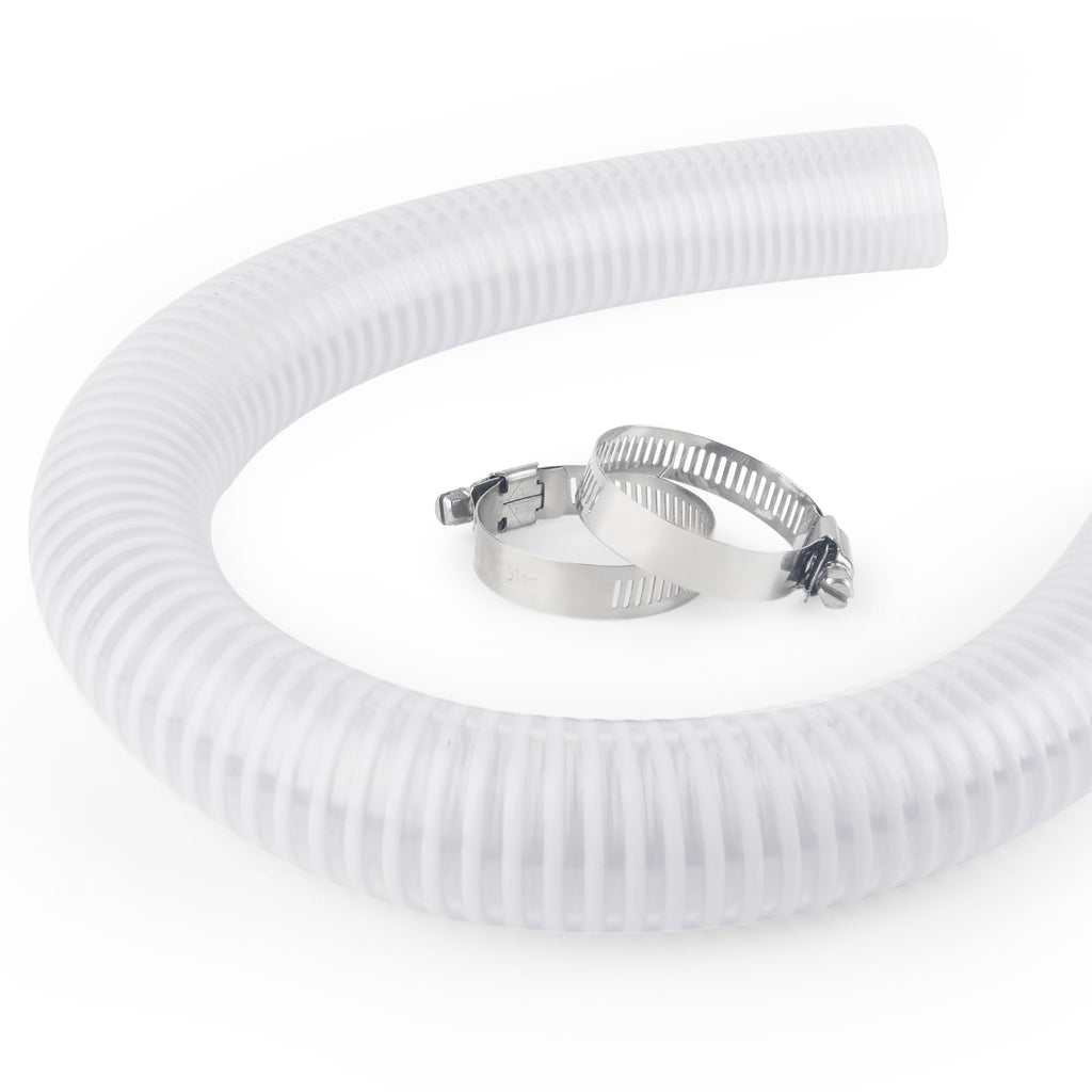 IWIWE 1 1/2 Inch Swimming Pool Replacement Hose Pool Filter Pump Connection PVC Hose For Above Ground Pools 1.5" x 3FT（Includes 2 Hose Clamps）