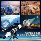Telescope, 90mm Aperture 900mm Astronomical Refractor Telescope for Adults High Powered - Multi-Coated Professional Telescopes for Astronomy Beginners with AZ Mount, Portable Carry Bag, Phone Adapter