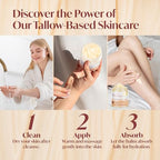 Beef Tallow moisturizer for Skin - Grass fed beef tallow honey Balm for face body dry skin (4 oz, Refreshing)