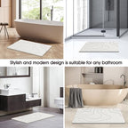 ZIKIBL Stone Bath Mat Diatomaceous Earth Shower Mat Non-Slip Super Absorbent Diatomite Stone Mats for Bathroom Floor/Ktichen Cuonter Quick-Drying Easy to Clean Light White