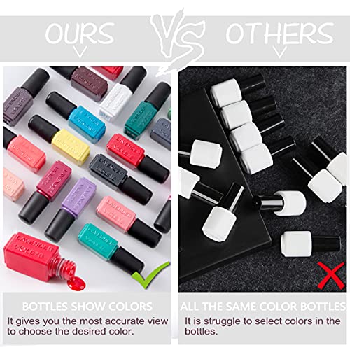 Lavender Violets Gel Nail Polish Kit - 18+3 Colors Glitter Purple Gray Silver Gold Soak-off UV LED Nail Gel Set with Base, Matte and Glossy Top Coat F985A