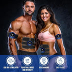 Abs Muscle -Portable Toner - Trainer Workout Equipment for Men Woman Abdomen Home Office Exercise, 10pcs Free Gel Pads