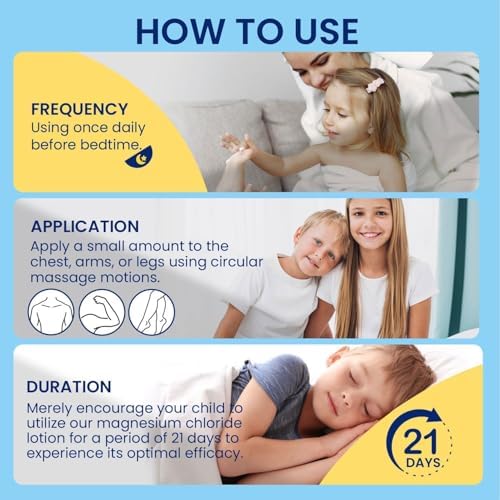 Magnesium Lotion for Kids Sleep & Calm: Natural Bedtime Lotion Relaxation & Relieves Stress - Topical Magnesium Cream with Soothing Lavender, Shea Butter, Vitamin E - for Babies, Toddlers & Juniors