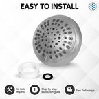 Luxury Spa Series Shower Head, 6 Spray Setting, 4.5 Inch Adjustable High Pressure Shower Head Fixture for Hard Water, 360-Degree Tilt Massage Shower System - Charcoal Gray Shower Head