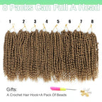 Passion Twist Crochet Hair 10 Inch Passion Twist Hair 8 Packs Pre-Twisted Passion Twist Crochet Hair for Black Women Soft Passion Twist Curly Crochet Hair 10"(Pack of 8) 27#