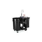 Rubbermaid Commercial Products Executive Series Janitorial and Housekeeping Cleaning Cart with Locking Cabinet, Wheeled with Zippered Black Vinyl Bag, Black, 38.4" H x 21.8" W x 46" L