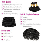 Human Braiding Hair for Boho Braids 12A 20" Deep Water Wave Bulk Human Hair Extensions for Braiding No Weft Brazilian Virgin Curly Loose Deep Wave Bulk Wet and Wavy 1 Bundle 100g Natural Black