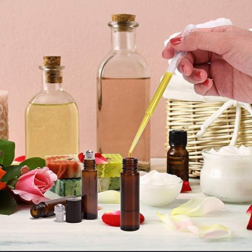 ULG 8-/48-Pack Essential Oil Roller Bottles 10ml, Cobalt Blue/Amber Glass Empty Bottles with Stainless Steel Roller Balls and Waterproof Labels, Roller Balls For Essential Oils