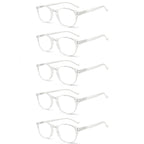 NORPERWIS 5 Pairs Reading Glasses - Standard Fit Spring Hinge Readers Glasses for Men and Women (5 Pack Transparent, 1.50)