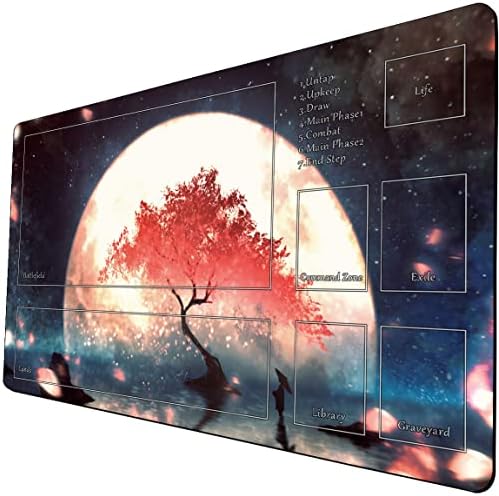 MTG Playmat, Game Play Mat for MTG TCG 24 x 14 inches Trading Card Inked Game Playmats with Storage Bag Smooth Rubber Surface Battle Game