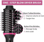 Dual Voltage Hair Dryer Brush for European Travel, 120V - 240V One Step Hair Dryer and Styler Volumizer, Professional Blow Dryer Brush with Negative Ion Anti-frizz for Drying, Straightening, Salon