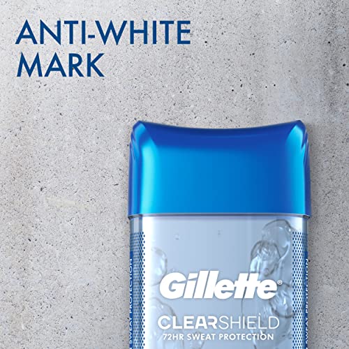Gillette Antiperspirant and Deodorant for Men, 72hr Sweat & Odor Protection, Long Lasting Freshness, Anti-White Mark Technology, Clear Gel, Fresh Amber Scent, 3.8 oz