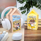 Milk Carton Headphone Stand - Universal Headset Holder - Cute Headphone Stand Hanger - Kawaii Desk Accessories - Pink Gaming Setup - Sturdy Desk Headset Mount (Oat Milk)