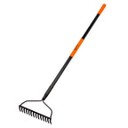 AgroPro Garden Rake for Lawn Heavy Duty, 14 Tines Metal Rake with Thick Fiberglass Handle, 58 Inches