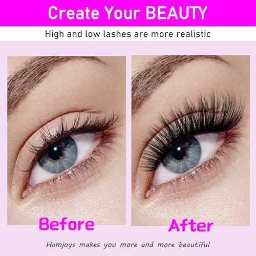 DIY Lash Extension Kit Individual Lashes Cluster D Curl Eyelash Extension Kit Lash Clusters with Lash Bond and Seal and Lash Applicator Tool for Self Application at Home (30D&40D 9-16mm Mix)