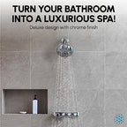 Luxury Spa Series Shower Head, 6 Spray Setting, 4.5 Inch Adjustable High Pressure Shower Head Fixture for Hard Water, 360-Degree Tilt Massage Shower System - Polished Chrome Shower Head