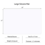 Gartful Silicone Mats for Kitchen Counter, Thicker 0.06", 25 x 17 inches Multipurpose Table Mat, Silicone Pad Desk Work Mat, Nonstick Nonskid Heat-Resistant Pad, Placemat, Semitransparent