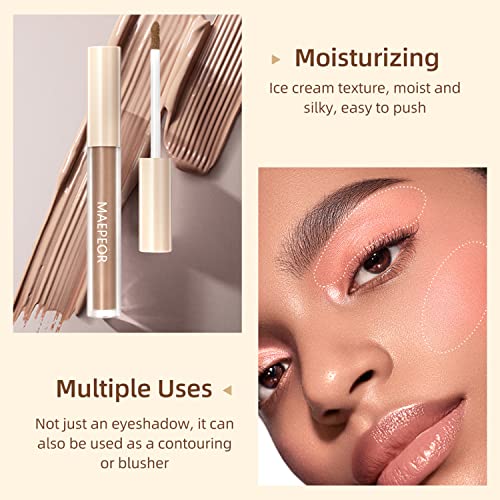 MAEPEOR Matte Liquid Eyeshadow 8 Colors Colored Smooth Creamy Eyeshadow Set Lightweight High-pigmented and Waterproof Long Lasting Matte Eyeshadow (Matte Colored, 8Colors Set 3)