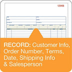 Adams Order Book, Carbonless, White/Canary/Pink, 3-Part, 8-3/8 x 10-11/16 Inches, 50 Sets (TC8100)