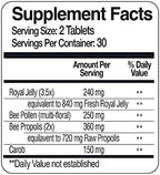 Bee and You Royal Jelly Tablet, Propolis Extract, Bee Pollen, 100% Natural Superfood, Ultra Pure, Immune Support Supplement, Improve Energy, Focus, Antioxidants, Fresh, Keto, Paleo, Gluten-Free | 60ct