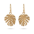Palm Leaf Dangle Earrings for Women - Lightweight Gold Botanical Jewelry, Handmade Nature-Inspired Gift for Mom