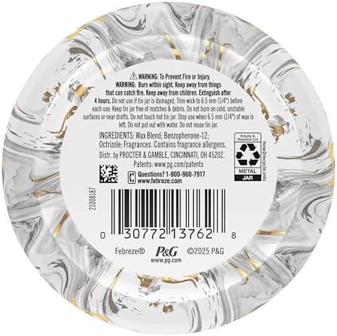 Febreze Scented Candle, Ember Scent, 11 oz 4 Wick Candle, Single Pack
