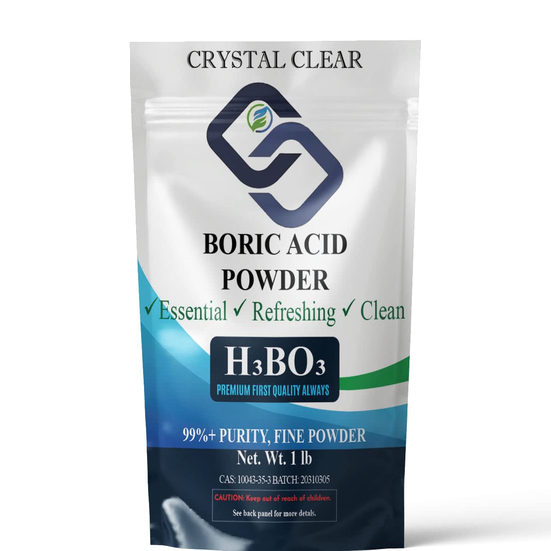 Crystal Clear Lab Boric Acid Powder | 99.9% Industrial Grade Pure Boric Powder