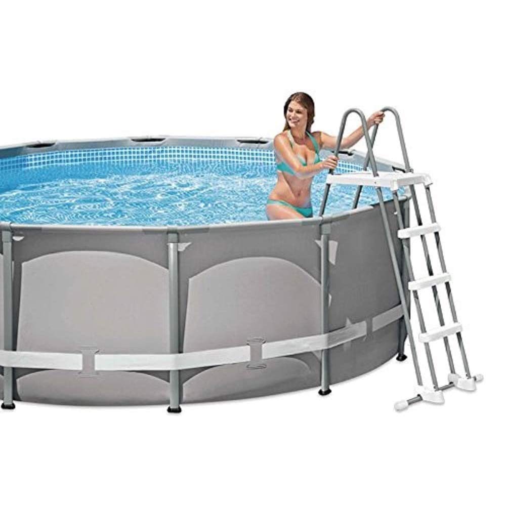 Intex 28077E Heavy Duty Deluxe Pool Ladder with Removable Steps for 52 Inch Depth Above Ground Pools