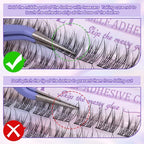 Self Adhesive Cluster Lashes Natural No Glue Individual Lashes Wispy Self Adhesive Eyelash Clusters with Clear Self Adhesive Strips DIY Eyelash Extensions(10-12MM)