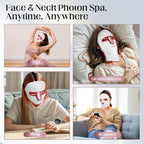 Red Light Therapy Mask kit - 7-1 Color LED Facial Light Therapy for Face and Neck, Reduces Wrinkles and Brightens Skin, Wireless, Portable, Rechargeable, Suitable for Home or Travel Use